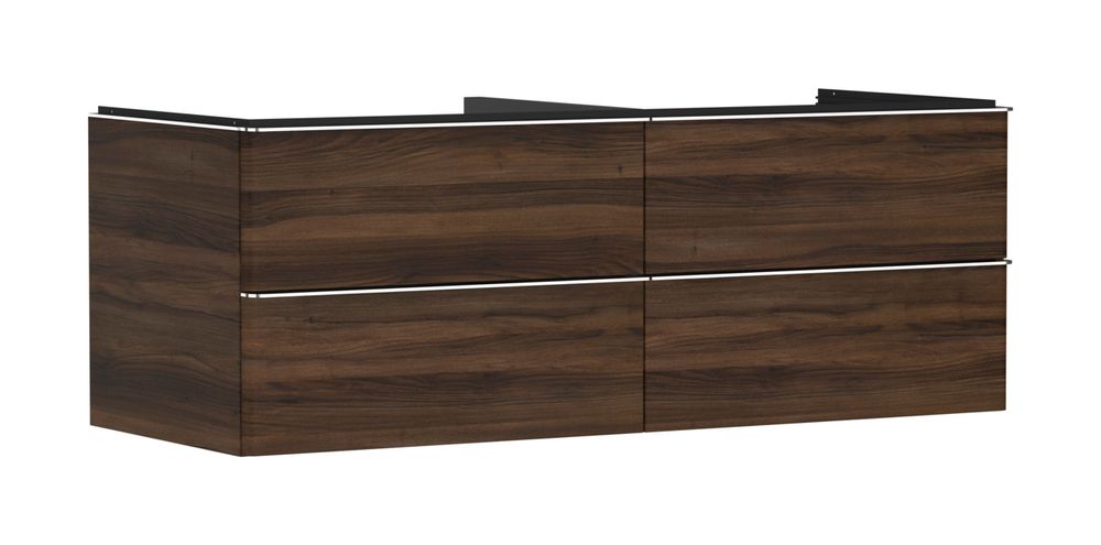 https://raleo.de:443/files/img/11eeea3b8e4c500092906bba4399b90c/size_l/Hansgrohe-HG-Xelu-Q-Waschtischunterschrank-Nussbaum-Dunkel-1360-550-mit-4-Schubkaesten-fuer-Konsolen-mit-Aufsatzwaschtisch-Chrom-54089000 gallery number 1